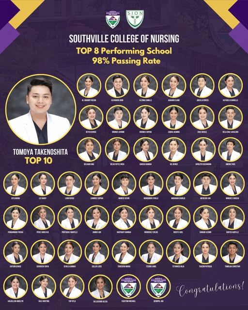 Southville Ranked Among Top 8 in 2024 Philippine Nursing Licensure Examination