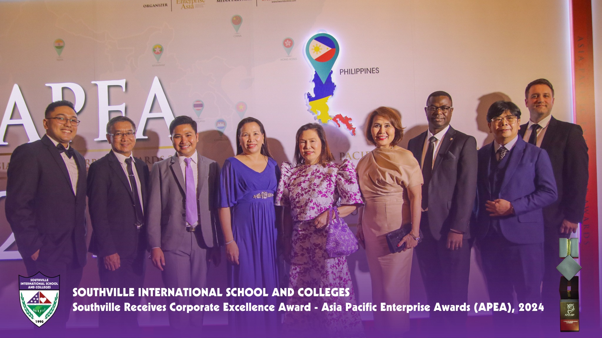 Southville International School and Colleges Honored with the Corporate Excellence Award at the APEA 2024 Philippines