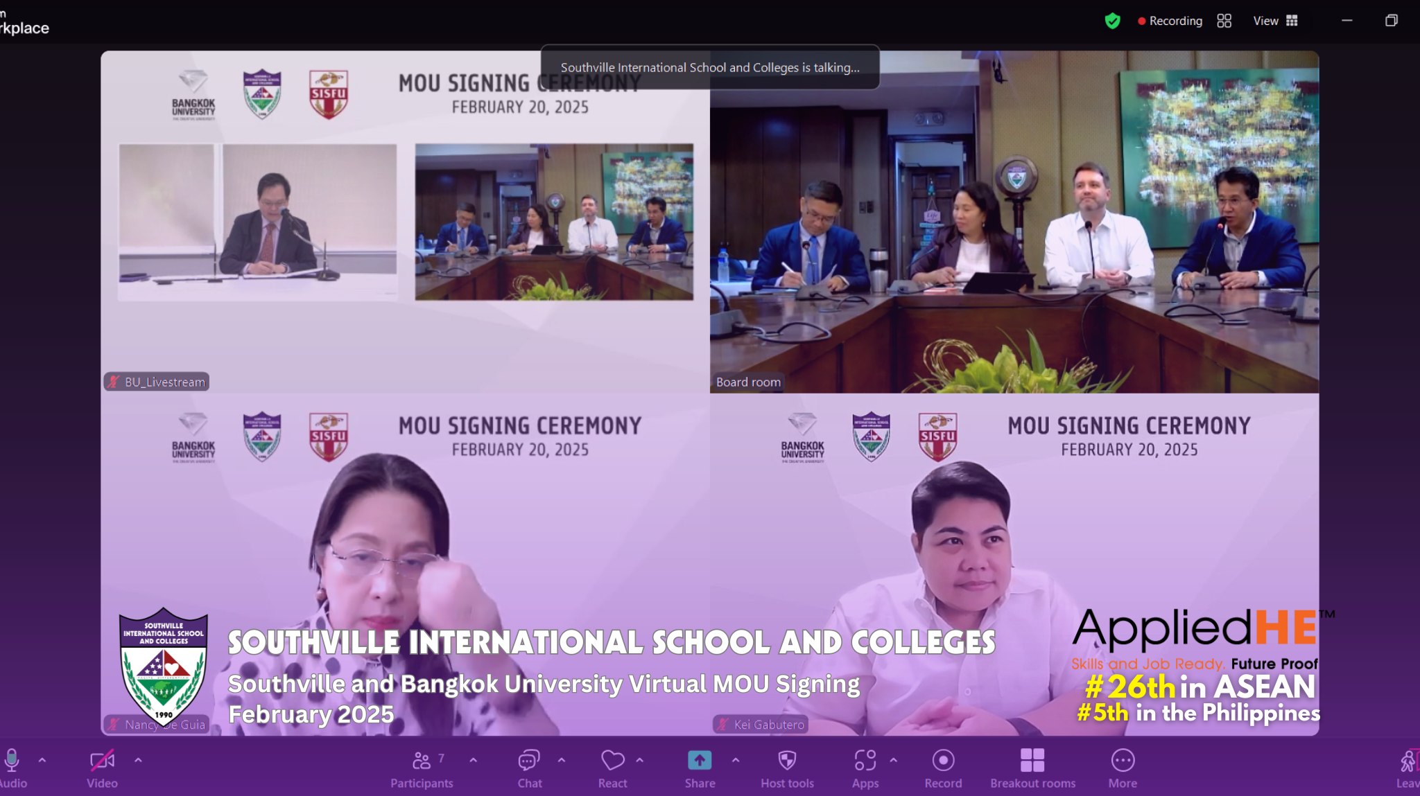 Southville Schools Forge New Partnership with Bangkok University